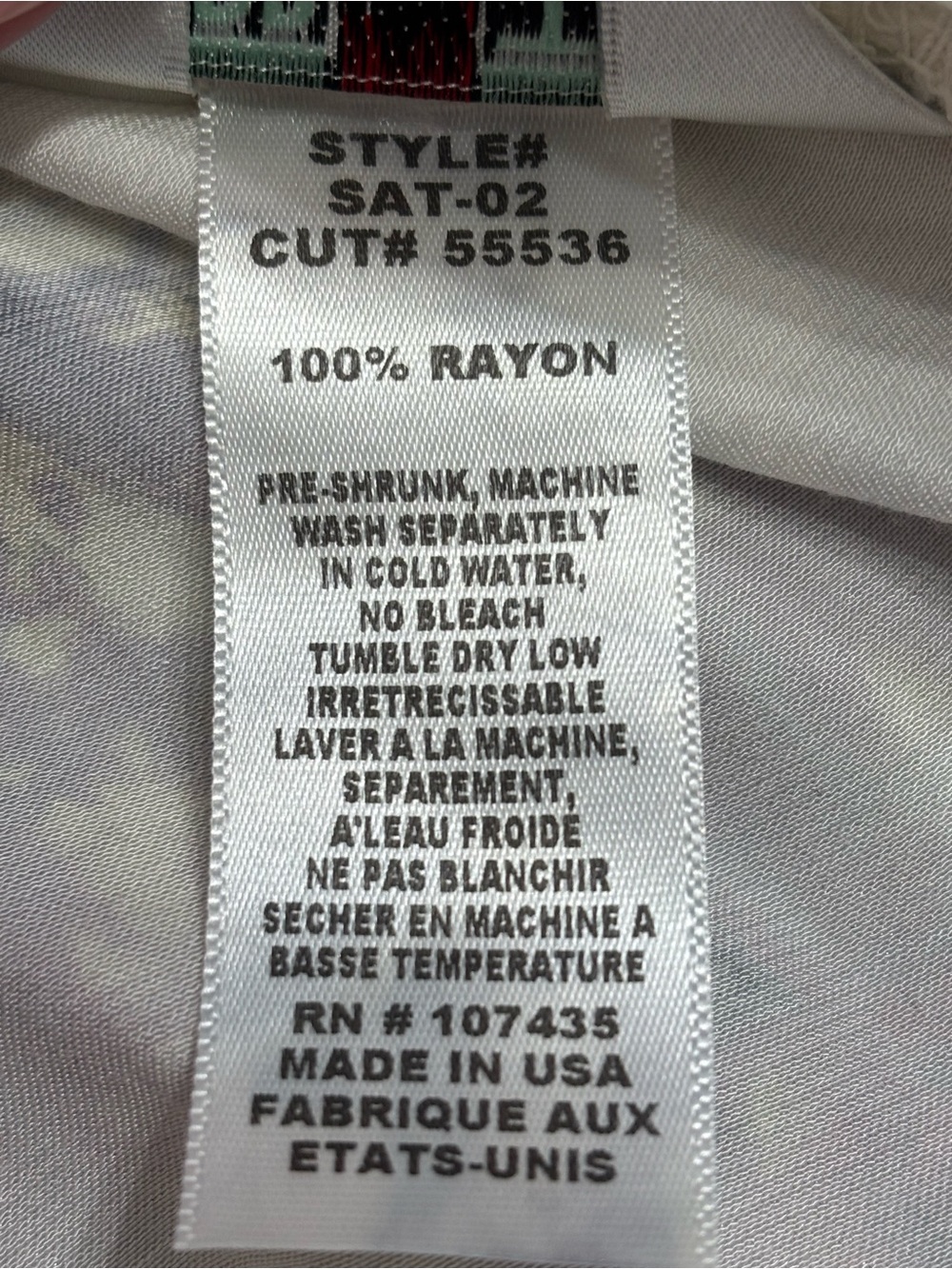 Hard Tail Satin Tie-Dye High-Low Tank Top — White & Lavender - Picture 5 of 6